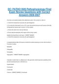 DC&colon; PATHO 3505 Pathophysiology Final Exam Review Questions with Correct Answers 2026-2027