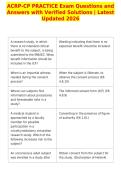 ACRP-CP PRACTICE Exam Questions and&NewLine;Answers with Verified Solutions &vert; Latest&NewLine;Updated 2026
