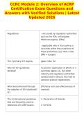CCRC Module 2&colon; Overview of ACRP&NewLine;Certification Exam Questions and&NewLine;Answers with Verified Solutions &vert; Latest&NewLine;Updated 2026