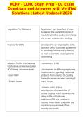 ACRP - CCRC Exam Prep - CC Exam&NewLine;Questions and Answers with Verified&NewLine;Solutions &vert; Latest Updated 2026