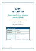 COMAT&NewLine;PSYCHIATRY&NewLine;Examination Practice Questions&NewLine;2026&sol;2027 Edition&NewLine;Verified Answers Plus Rationales&NewLine;Q&A&semi; &vert; Instant Download PDF