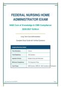 FEDERAL NURSING HOME&NewLine;ADMINISTRATOR EXAM&NewLine;NAB Core of Knowledge & CMS Compliance&NewLine;2026&sol;2027 Edition&NewLine;Long-Term Care Administration&NewLine;Complete Study Guide with Verified Questions
