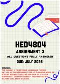 HED4804 Assignment 3 MEMO &vert; Due July 2026
