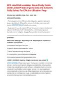 EPA Lead Risk Assessor Exam Study Guide 2026 Latest Practice Questions and Answers Fully Solved for EPA Certification Prep