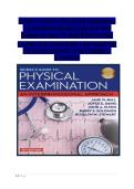 Seidel's Guide to Physical Examination&comma; 10th Edition &vert; Nursing & Health Assessment Test Bank with Verified Questions and Correct Answers
