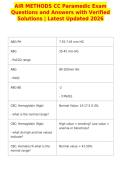 AIR METHODS CC Paramedic Exam&NewLine;Questions and Answers with Verified&NewLine;Solutions &vert; Latest Updated 2026&NewLine;&NewLine;