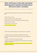 NR 302 Health Assessment I &ndash; NR302 &ndash; Chamberlain University &ndash; 2026&sol;2027 &ndash; Exam 2 V2 Questions and Verified Answers