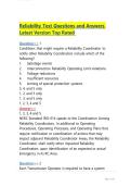 Reliability Test Questions and Answers Latest Version Top Rated &NewLine;