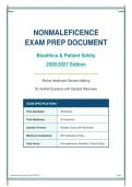 NONMALEFICENCE&NewLine;EXAM PREP DOCUMENT&NewLine;Bioethics & Patient Safety&NewLine;2026&sol;2027 Edition&NewLine;Ethical Healthcare Decision-Making&NewLine;50 Verified Questions with Detailed Rationales