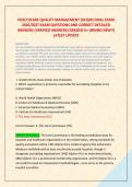 HEALTHCARE QUALITY MANAGEMENT &lpar;HCQM&rpar; FINAL EXAM &NewLine;2026&sol;2027 EXAM QUESTIONS AND CORRECT DETAILED &NewLine;ANSWERS &lpar;VERIFIED ANSWERS&rpar; GRADED A&plus; &lpar;BRAND NEW&excl;&excl;&rpar; &NewLine;LATEST UPDATE