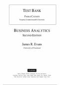 Test Bank for Business Analytics&colon; Methods&comma; Models and Decisions&comma; 2nd Edition by James Evans&comma; Chapter 1-15 &vert; All Chapters