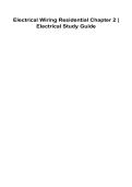Electrical Wiring Residential Chapter 2 Electrical Study Guide 2025&sol; 2026 100&percnt; Verified With Correct Questions and Answers Residential Wiring Systems Installation Safety Codes Exam Review Practice Guide