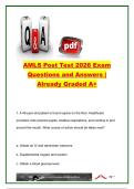 AMLS Post Test 2026 &lpar;AMLS&rpar; 50 Exam Questions and Answers &vert; Advanced Medical Life Support &vert; Shock&comma; Cardiology&comma; Respiratory & Emergency Assessment