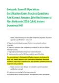 Colorado Sawmill Operations &NewLine;Certification Exam Practice Questions &NewLine;And Correct Answers &lpar;Verified Answers&rpar; &NewLine;Plus Rationale 2026 Q&A&vert; Instant &NewLine;Download Pdf 