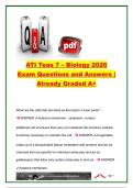 ATI TEAS 7 Biology 2026 Exam Questions and Answers &vert; ATI TEAS 7 Science Prep &vert; Cell Structure&comma; Mitosis&comma; Meiosis&comma; Tissues & Human Anatomy