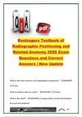 Bontrager's Textbook of Radiographic Positioning and Related Anatomy 2026 Exam Questions and Answers &vert; Chest Radiography&comma; Thoracic Anatomy&comma; Positioning Landmarks&comma; Respiratory System & ARRT