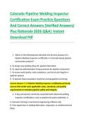 Colorado Pipeline Welding Inspector &NewLine;Certification Exam Practice Questions &NewLine;And Correct Answers &lpar;Verified Answers&rpar; &NewLine;Plus Rationale 2026 Q&A&vert; Instant &NewLine;Download Pdf  