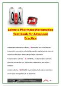 Lehne's Pharmacotherapeutics for Advanced Practice 2026 Test Bank &vert; 200&plus; Exam Questions and Answers &vert; Prescriptive Authority&comma; Pharmacokinetics&comma; Drug Interactions&comma; APRN Pharmacology & NP Certification
