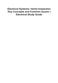Electrical Systems Home Inspection Key Concepts and Common Issues Electrical Study Guide 2025&sol; 2026 100&percnt; Verified With Correct Questions and Answers Complete Residential Electrical Inspection Systems Fault Detection Safety Standards Wiring Defects NEC App