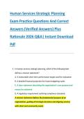 Human Services Strategic Planning &NewLine;Exam Practice Questions And Correct &NewLine;Answers &lpar;Verified Answers&rpar; Plus &NewLine;Rationale 2026 Q&A&vert; Instant Download &NewLine;Pdf 