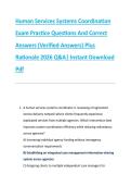 Human Services Systems Coordination &NewLine;Exam Practice Questions And Correct &NewLine;Answers &lpar;Verified Answers&rpar; Plus &NewLine;Rationale 2026 Q&A&vert; Instant Download &NewLine;Pdf