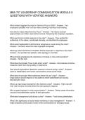 MBA 757 LEADERSHIP COMMUNICATION MODULE 6 QUESTIONS WITH VERIFIED ANSWERS