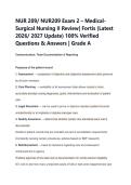 NUR 209&sol; NUR209 Exam 2 &ndash; Medical&NewLine;Surgical Nursing II Review&vert; Fortis &lpar;Latest &NewLine;2026&sol; 2027 Update&rpar; 100&percnt; Verified &NewLine;Questions & Answers &vert; Grade A 