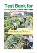 Test Bank for Environmental Science 16th Edition by Eldon Enger and Bradley Smith isbn-978-1260722239