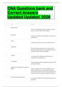 CNA Questions bank and Correct Answers Updated Updated  2026