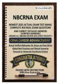 NBCRNA Exam Newest 2025 Actual Exam Test Bank &vert; Complete 850 Real Exam Questions & Correct Detailed Answers &lpar;Verified Answers&rpar; Graded A&plus; &vert; NBCRNA Review 2025 &lpar;Most Recent&excl;&excl;&rpar;