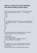 ASME B31&period;3 EXAM &lpar;ACTUAL 2026&rpar; QUESTIONS AND VERIFIED ANSWERS ALREADY PASSED