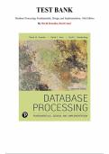  Test Bank for Database Processing&colon; Fundamentals&comma; Design&comma; and Implementation&comma; 16th edition by David Kroenke&comma; David Auer&comma; Chapter 1-13 &vert; All Chapters