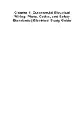 Chapter 1 Commercial Electrical Wiring Plans Codes and Safety Standards Electrical Study Guide 2025&sol; 2026 100&percnt; Verified With Correct Questions and Answers Complete Commercial Electrical Wiring Systems Blueprint Reading NEC Code Applications Safety Standar