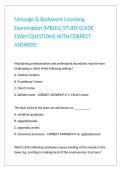 Massage & Bodywork Licensing Examination &lpar;MBLEx&rpar; STUDY GUIDE EXAM QUESTIONS WITH CORRECT ANSWERS &NewLine;