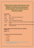 BIOL251 Human Anatomy & Physiology I w&sol;Lab &NewLine;2026&sol;2027 &vert; Final Exam 150 Comprehensive &NewLine;Practice Questions with Verified Answers & &NewLine;Rationales upgraded
