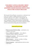 PARAMEDIC NATIONAL REGISTRY &lpar;NREMT &NewLine;PARAMEDIC&rpar; EXAMINATION COMPLETE &NewLine;QUESTIONS AND DETAILED SOLUTIONS LATEST &NewLine;UPDATE THIS YEAR JUST RELEASED