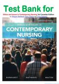 Test Bank for Ethics and Issues in Contemporary Nursing 3rd Canadian Edition by Margaret Burkhardt&comma; Nancy Walton and Alvita Nathaniel isbn-978-0176696573