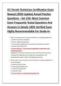 ICC Permit Technician Certification Exam &NewLine;Newest &lpar;2026 Update&rpar; Actual Practice &NewLine;Questions &ndash; Set 150&plus; Most Common &NewLine;Exam Frequently Tested Questions And &NewLine;Answers In Details 100&percnt; Verified Exam &NewLine;Highly Recommendable For Grade A&plus; 