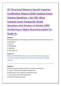 ICC Structural Masonry Special Inspector &NewLine;Certification Newest &lpar;2026 Update&rpar; Actual &NewLine;Practice Questions &ndash; Set 150&plus; Most &NewLine;Common Exam Frequently Tested &NewLine;Questions And Answers In Details 100&percnt; &NewLine;Verified Exam Highly Recommendable For &NewLine;Grade A&plus; 