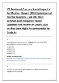 ICC Reinforced Concrete Special Inspector &NewLine;Certification&NewLine; Newest &lpar;2026 Update&rpar; Actual &NewLine;Practice Questions &ndash; Set 150&plus; Most &NewLine;Common Exam Frequently Tested &NewLine;Questions And Answers In Details 100&percnt; &NewLine;Verified Exam Highly Recommendable For &NewLine;Grade A&plus;