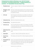 Comprehensive Guide to Business Law&comma; Civil & Criminal Procedures&comma; and Dispute Resolution - Verified Questions & Answers - A&plus; Guaranteed Success Exam Prep