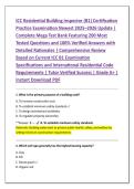 ICC Residential Building Inspector &lpar;B1&rpar; Certification &NewLine;Practice Examination Newest 2025&ndash;2026 Update &vert; &NewLine;Complete Mega Test Bank Featuring 200 Most &NewLine;Tested Questions and 100&percnt; Verified Answers with &NewLine;Detailed Rationales &vert; Comprehensive Review &NewLine;Based on C