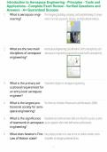 Introduction to Aerospace Engineering - Principles - Tools and Applications - Complete Exam Review - Verified Questions and Answers - A&plus; Guaranteed Success