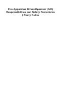 Fire Apparatus Driver-Operator &lpar;D&sol;O&rpar; Responsibilities and Safety Procedures Study Guide &vert; 2026 Update