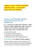 FLORIDA CLASS C WATER TREATMENT&NewLine;OPERATOR EXAM - 100 PRACTICE&NewLine;QUESTIONS AND ANSWERS