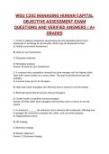 WGU C202 MANAGING HUMAN CAPITAL OBJECTIVE ASSESSMENT EXAM QUESTIONS AND VERIFIED ANSWERS &sol; A&plus; GRADED &lpar;2026 &sol; 2027&rpar;&NewLine;