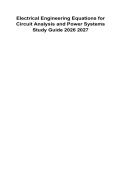Electrical Engineering Equations for Circuit Analysis and Power Systems Study Guide 2026&ndash;2027