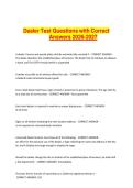 Dealer Test Questions with Correct Answers 2026-2027