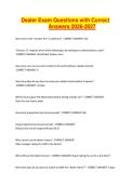 Dealer Exam Questions with Correct Answers 2026-2027