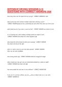 DEFENSIVE DRIVING SESSIONS 8-10 QUESTIONS WITH CORRECT ANSWERS 2026